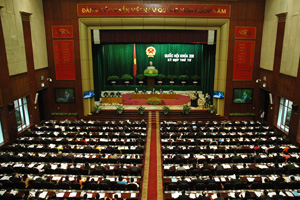 Quốc hội họp phiên toàn thể tại hội trường.